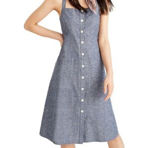 Madewell chambray button front midi dress
